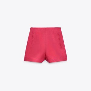 Zara Fuchsia High Waisted Shorts L *NWT